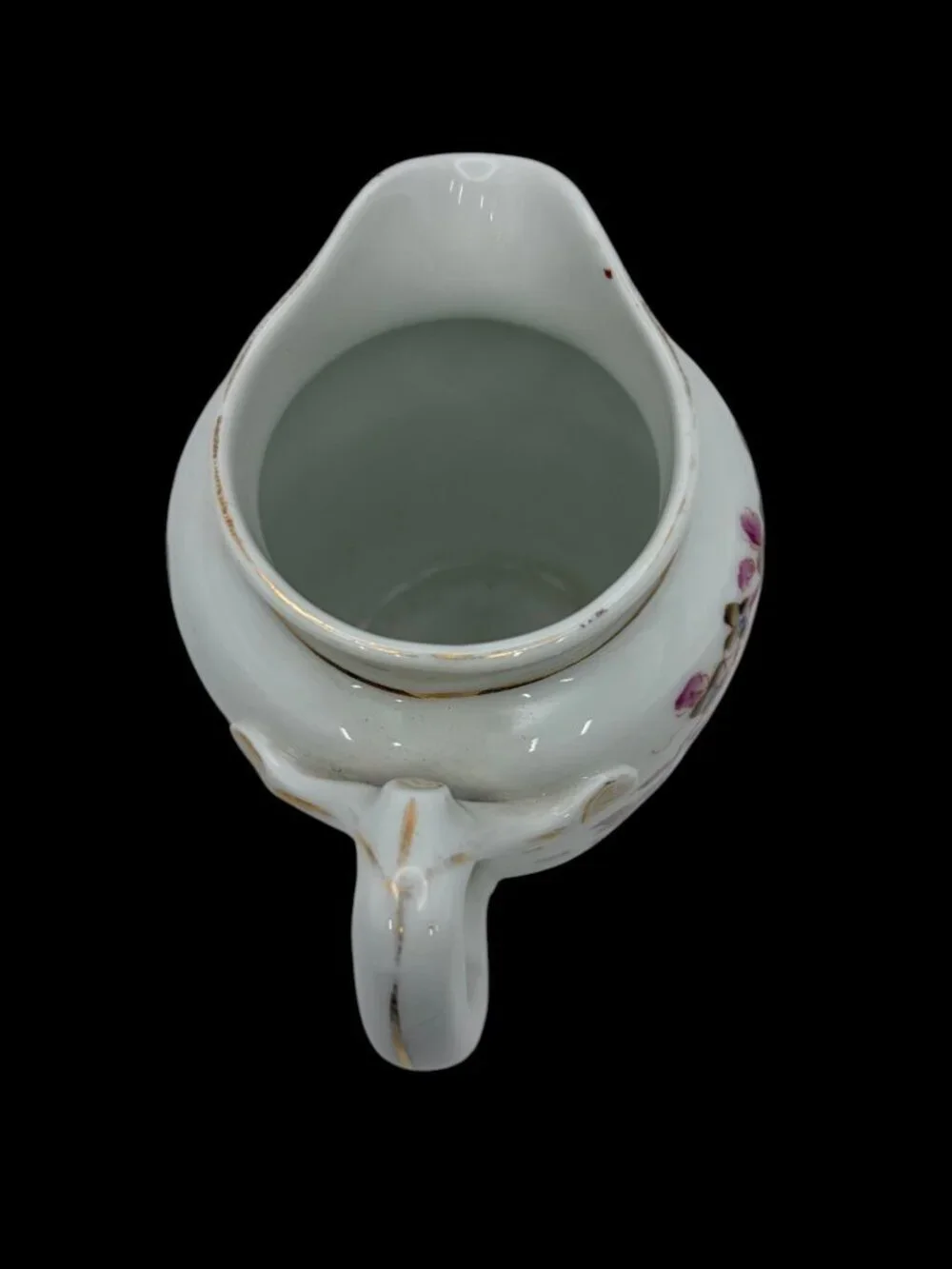 Vintage Porcelain Creamer Pitcher Floral Gold Trim Riga RPR 1974 European